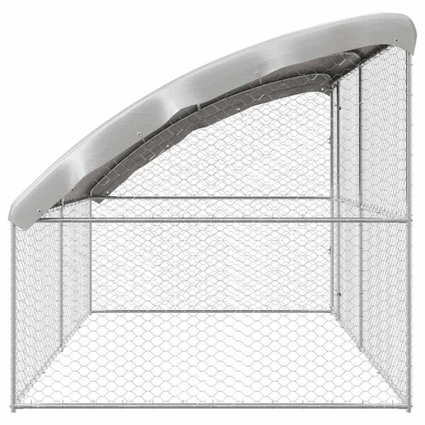 vidaXL Dog Kennel with Storage 2 pcs Silver 4 x 2 x 2 m Steel