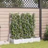 vidaXL Garden Planter with Trellis 3 pcs White 120 x 40 x 125.5 cm PP