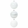 vidaXL Christmas Bauble Set XXL 3 pcs White Plastic