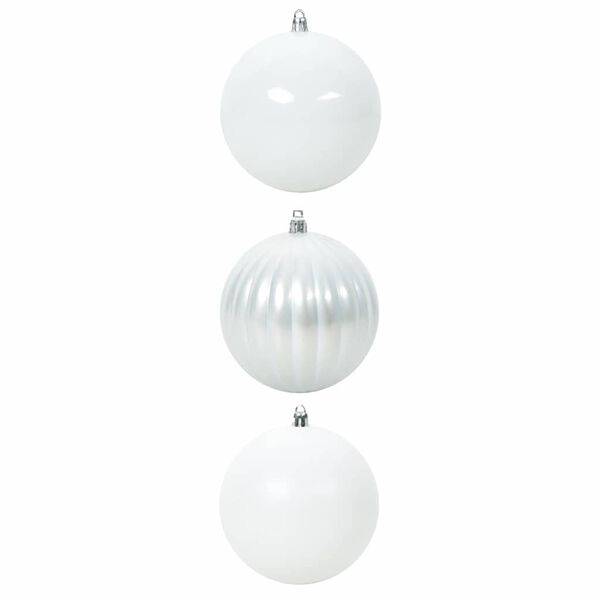 vidaXL Christmas Bauble Set XXL 3 pcs White Plastic
