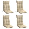 vidaXL Highback Chair Cushions 4 pcs Beige Oxford Fabric