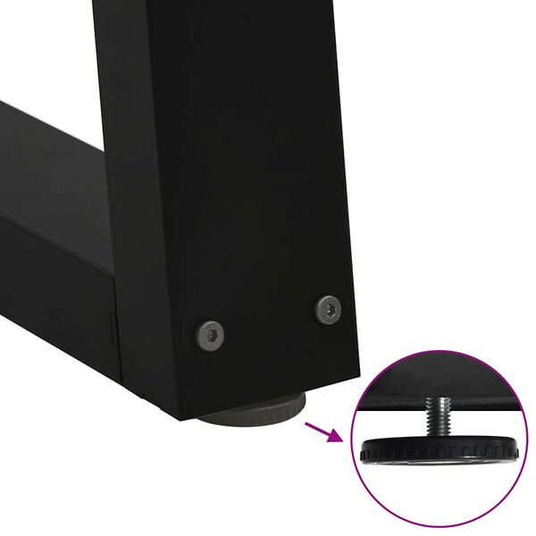 vidaXL Coffee Table Legs V-Shape 2 pcs Black 28x(42-43.3) cm Steel