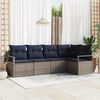 vidaXL Sofa Set 5 pcs Grey Poly Rattan