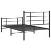vidaXL Metal Bed Frame without Mattress with Footboard Black 100x200cm