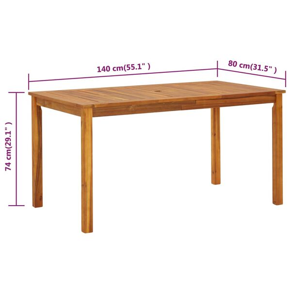 vidaXL 7 Piece Outdoor Dining Set Solid Acacia Wood