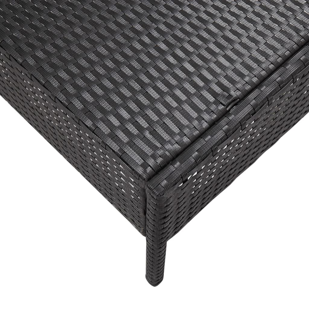 vidaXL 5 Piece Garden Sofa Set with Cushions Poly Rattan Black
