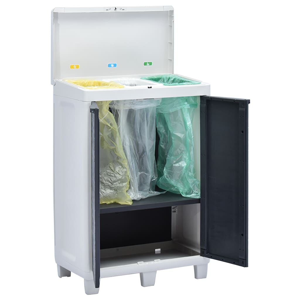 vidaXL Garden Dustbin with 3 Bags Dark Grey 65x38x102 cm