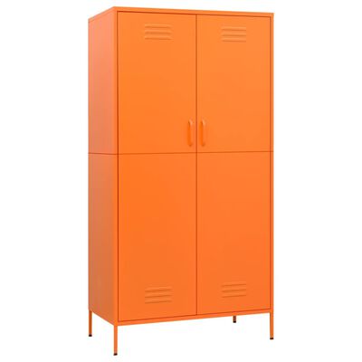 vidaXL Wardrobe Orange 90x50x180 cm Steel