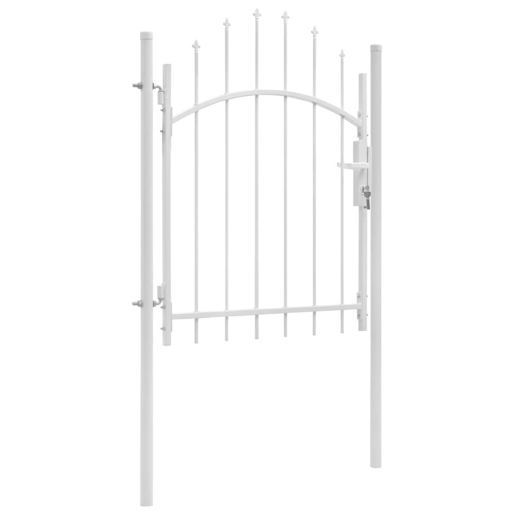 vidaXL Garden Gate Steel 1x1.75 m White