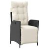 vidaXL Reclining Garden Chair with Footrest Black Poly Rattan