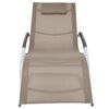 vidaXL Sun Lounger with Pillow Aluminium and Textilene Taupe