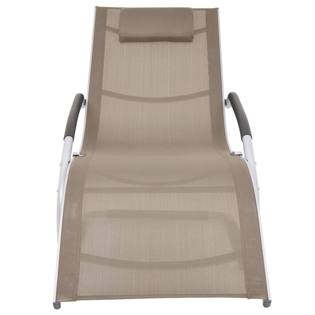 vidaXL Sun Lounger with Pillow Aluminium and Textilene Taupe