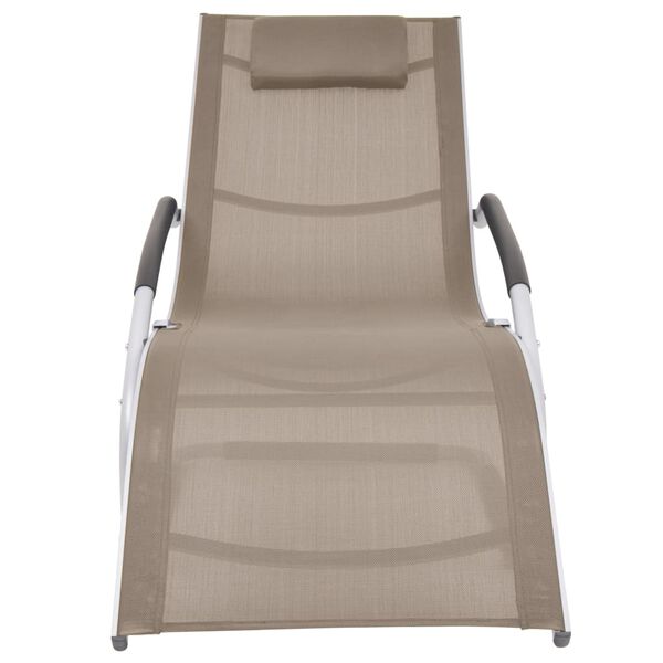 vidaXL Sun Lounger with Pillow Aluminium and Textilene Taupe