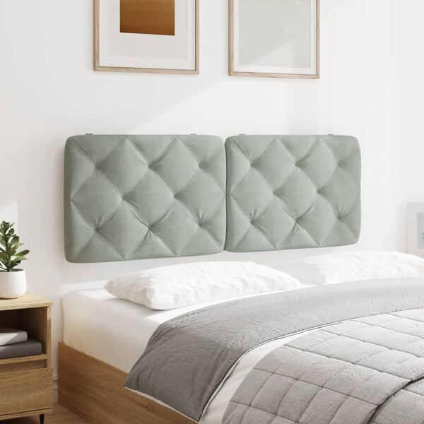 vidaXL Headboard Cushion Light Grey 137 cm Velvet