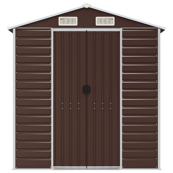 vidaXL Garden Shed Brown 191x895x198 cm Galvanised Steel