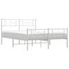 vidaXL Metal Bed Frame without Mattress with Footboard White 135x190cm