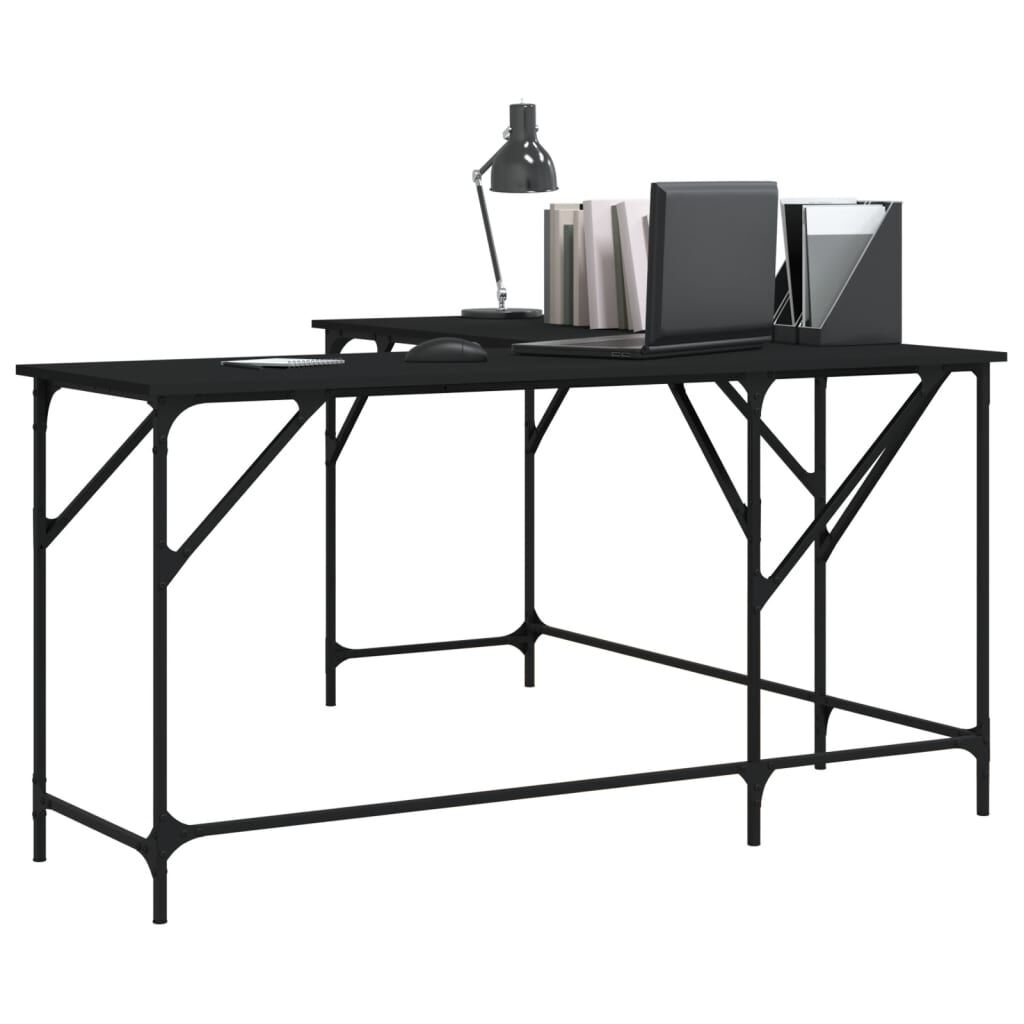 vidaXL Desk Black 149x149x75 cm Engineered Wood