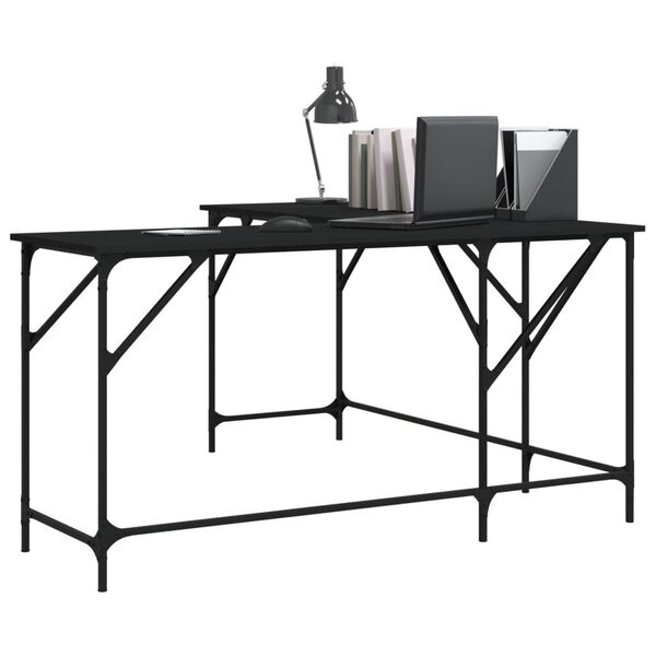 vidaXL Desk Black 149x149x75 cm Engineered Wood