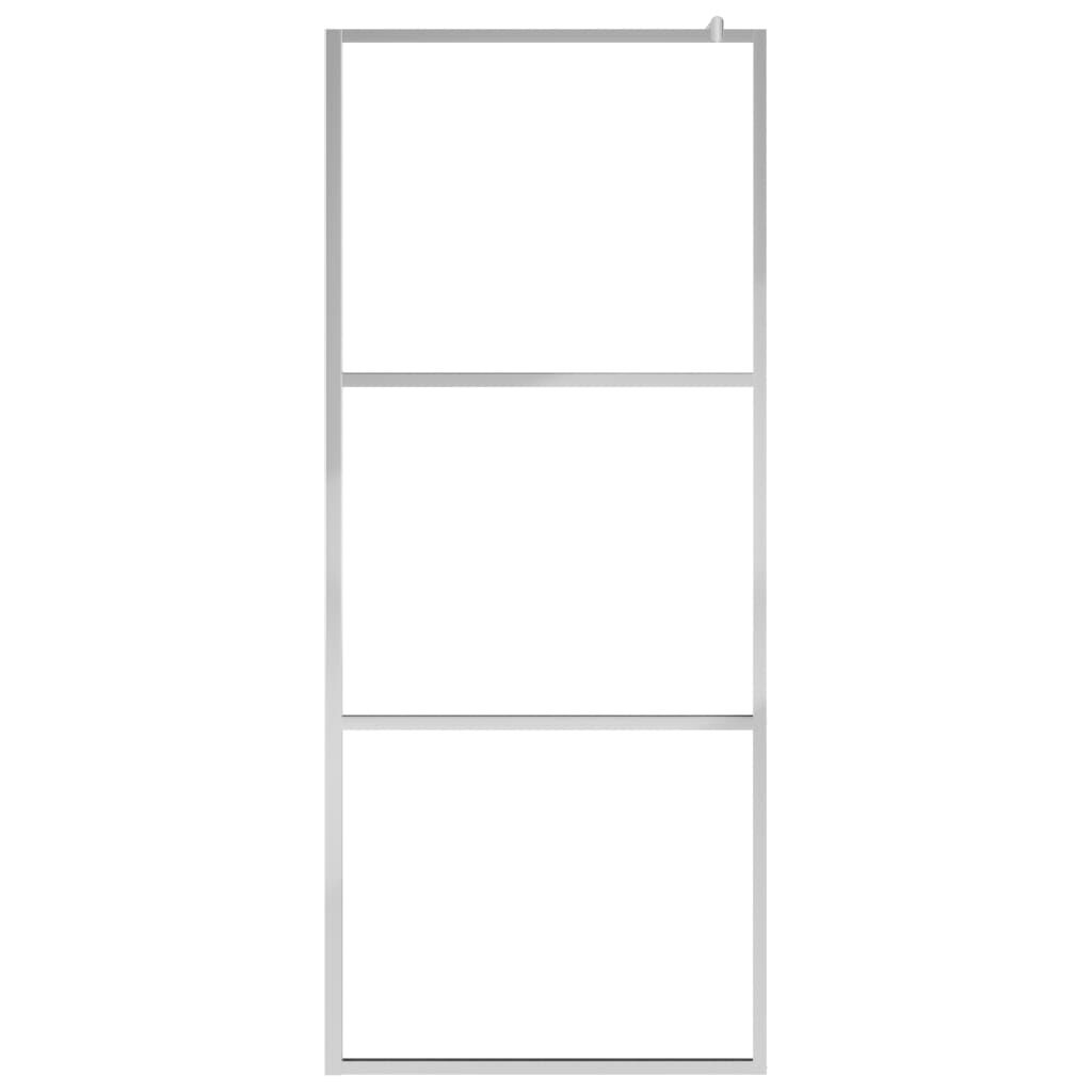vidaXL Walk-in Shower Wall with Shelf Chrome 80x195 cm ESG Glass&Aluminium