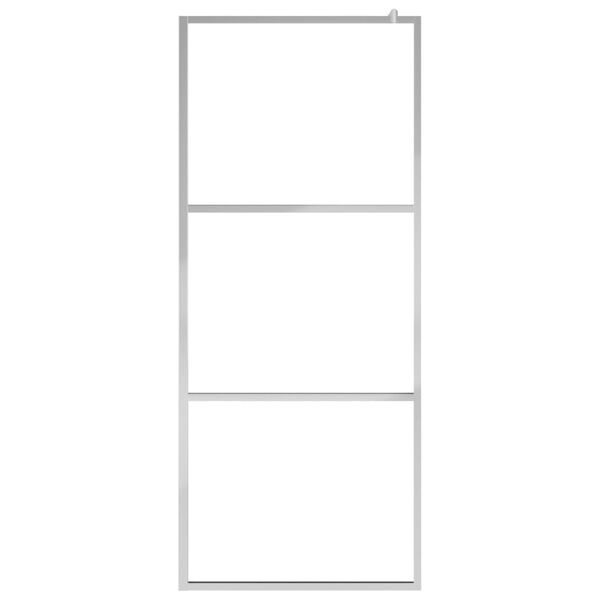 vidaXL Walk-in Shower Wall with Shelf Chrome 80x195 cm ESG Glass&Aluminium