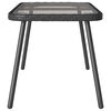 vidaXL Coffee Table Black 90 x 45 x 43 cm Poly Rattan, glass