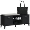 vidaXL Shoe Bench VIKEN Black 106x35x45 cm Engineered Wood