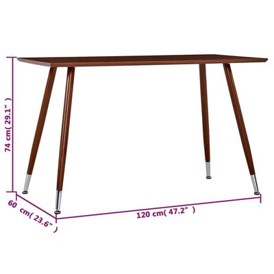 vidaXL Dining Table Brown 120x60x74 cm MDF