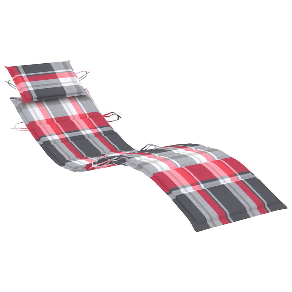 vidaXL Garden Sun Lounger with Table and Cushion Solid Acacia Wood