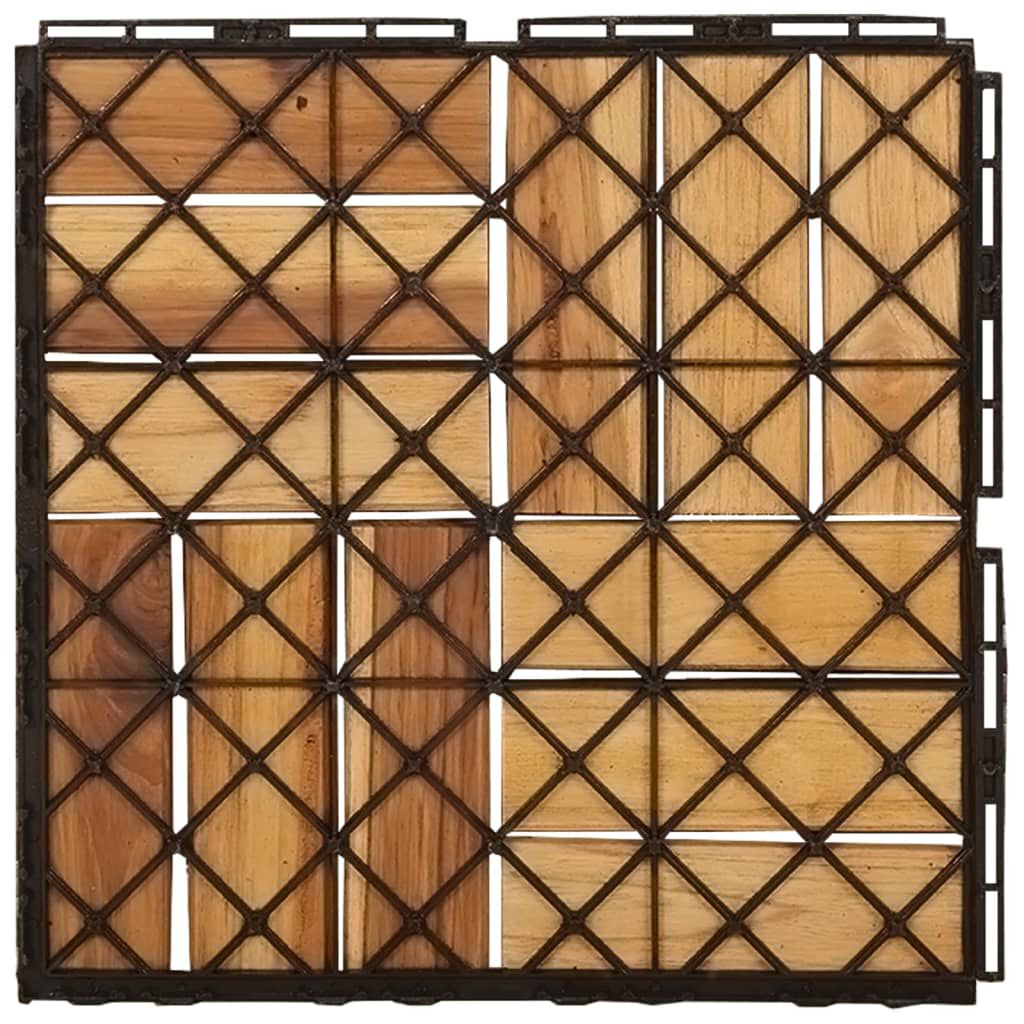 vidaXL Decking Tiles 10 pcs 30x30 cm Solid Wood Teak