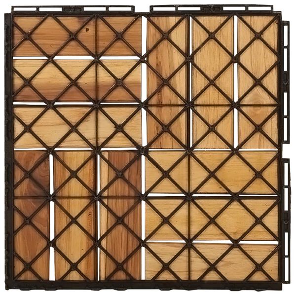 vidaXL Decking Tiles 10 pcs 30x30 cm Solid Wood Teak
