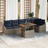 vidaXL Garden Dining Set with Cushion 7 pcs Grey and Navy