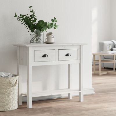 vidaXL Console Table BODO White 90x34.5x73 cm Solid Wood Pine