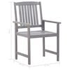 vidaXL 7 Piece Outdoor Dining Set Grey Wash Solid Acacia Wood