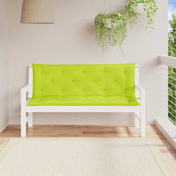 vidaXL Garden Bench Cushion Bright Green 150x(50+50)x7cm Oxford Fabric