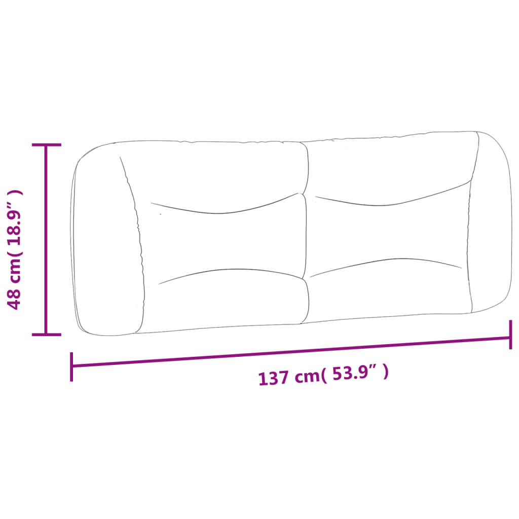 vidaXL Headboard Cushion "Hvar" Light Grey 137 cm Double Fabric