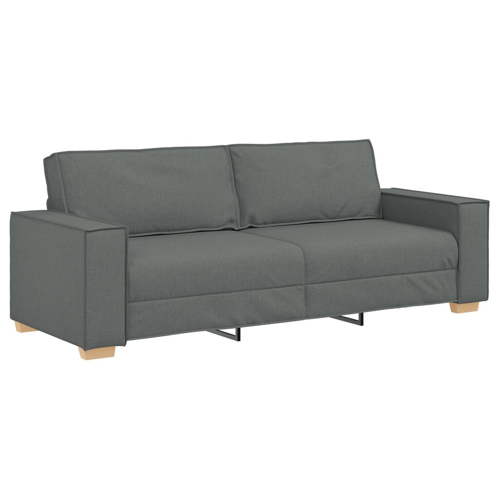 vidaXL 3 Piece Sofa Set with Cushions Dark Grey Fabric