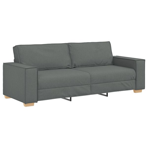 vidaXL 3 Piece Sofa Set with Cushions Dark Grey Fabric