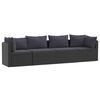 vidaXL 4 Piece Garden Sofa Set with Cushions Poly Rattan Black