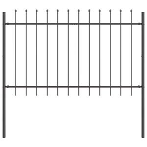 vidaXL Garden Fence 2 pcs Grey 3.4 x 0.8 m Powder-coated Steel