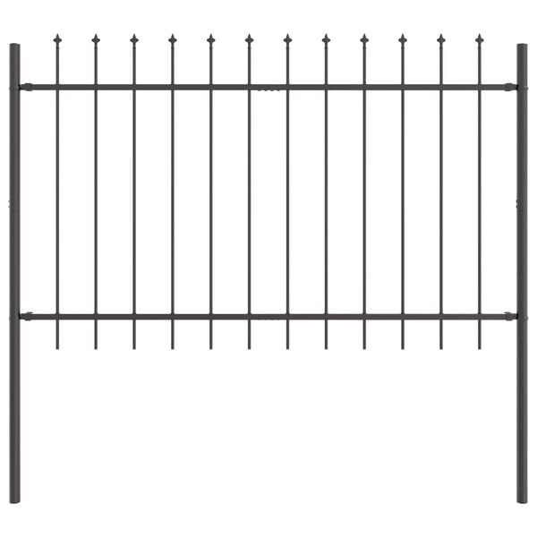 vidaXL Garden Fence 2 pcs Grey 3.4 x 0.8 m Powder-coated Steel