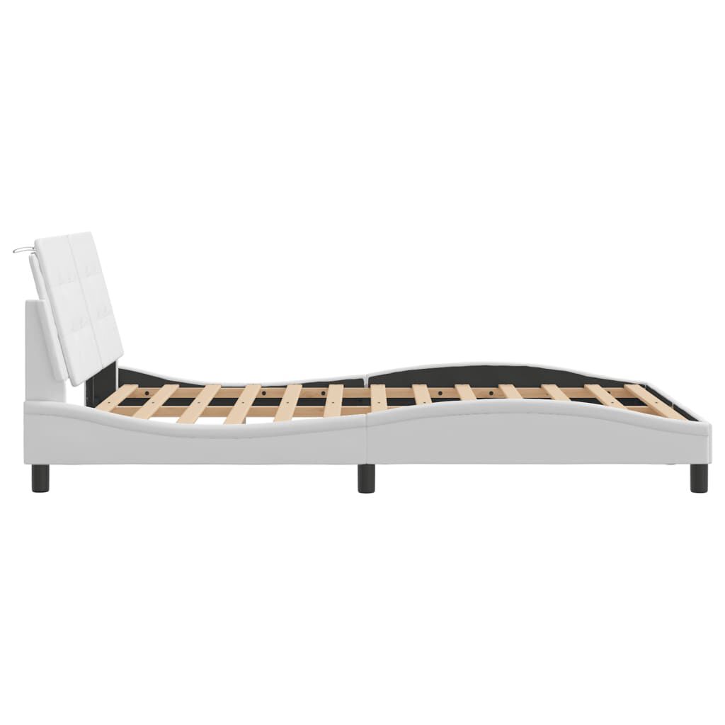 vidaXL Bed Frame without Mattress White 137x190 cm Faux Leather