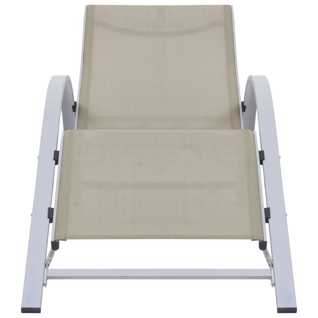 vidaXL Sunlounger Textilene and Aluminium Cream