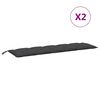 vidaXL Garden Bench Cushions 2 pcs Melange Anthracite 180x50x7 cm Fabric