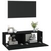 vidaXL Wall TV Cabinets 2 pcs Black 100x30x30 cm Engineered Wood