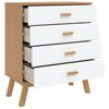 vidaXL Drawer Cabinet OLDEN White and Brown Solid Wood Pine