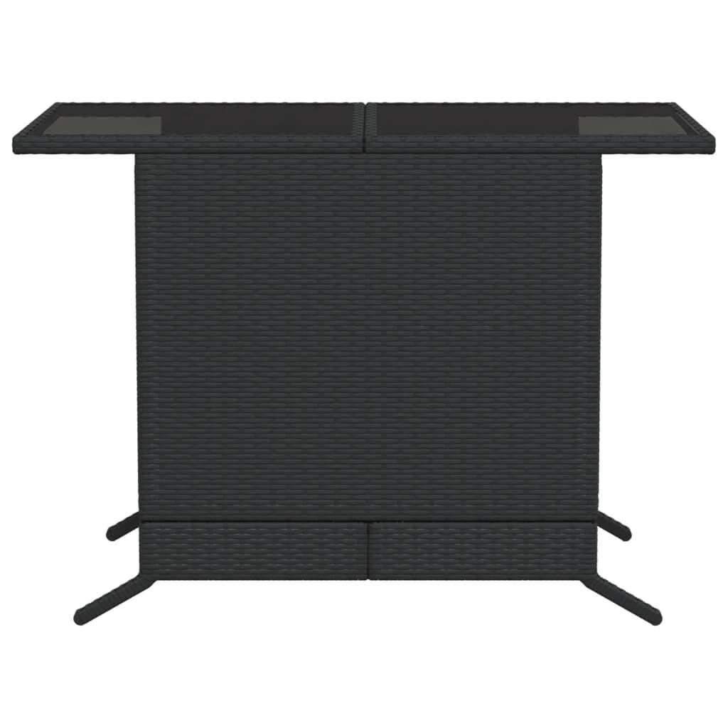 vidaXL 3 Piece Bistro Set with Cushions Black Poly Rattan