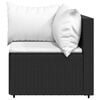 vidaXL 3 Piece Garden Lounge Set with Cushions Black Poly Rattan
