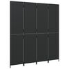 vidaXL Room Divider 4 Panels Black Poly Rattan