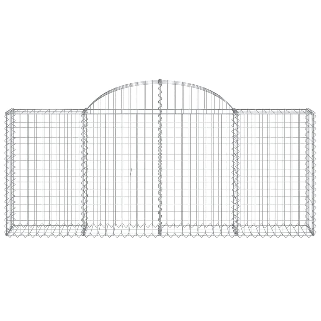 vidaXL Arched Gabion Baskets 9 pcs 200x30x80/100 cm Galvanised Iron