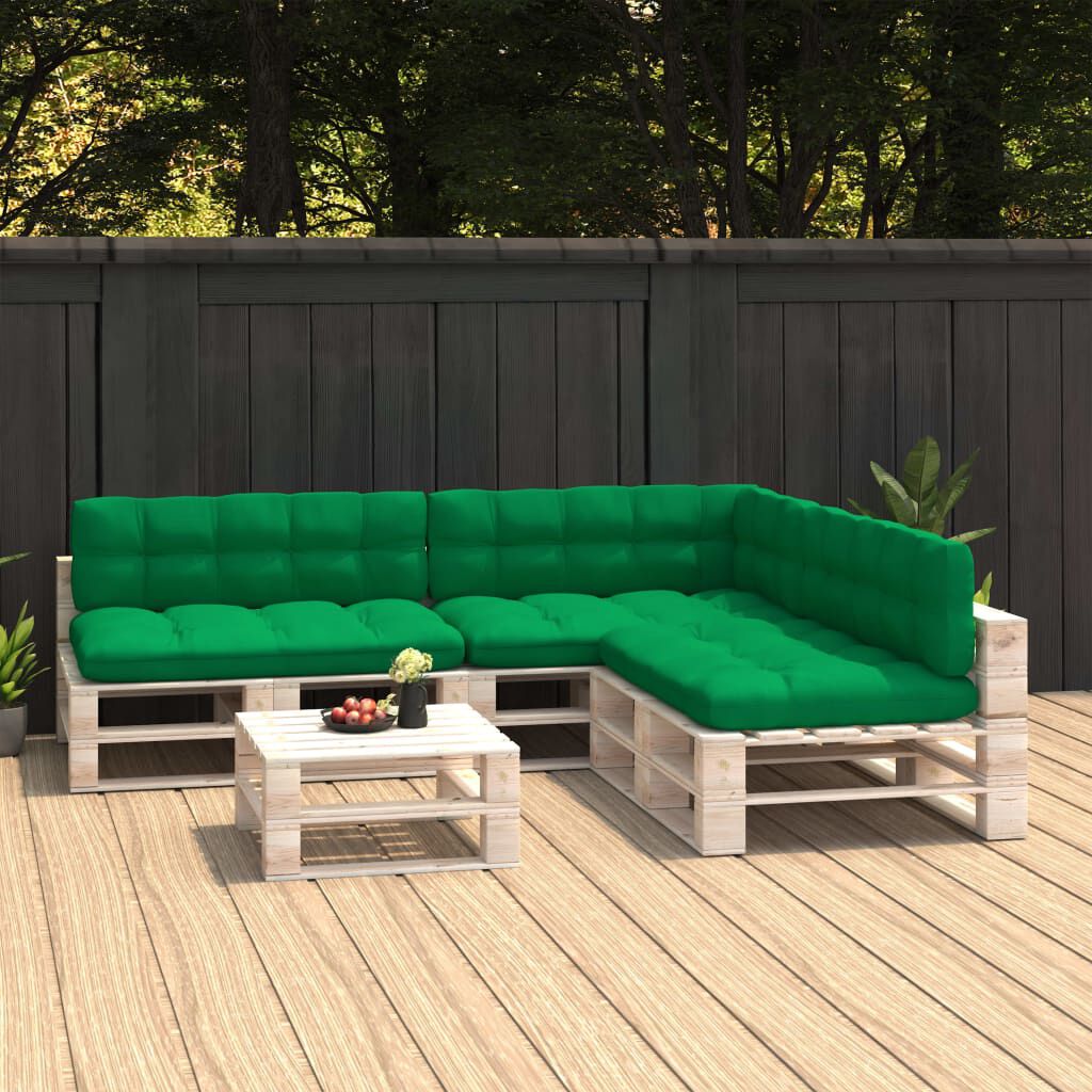 vidaXL Pallet Sofa Cushions 7 pcs Green